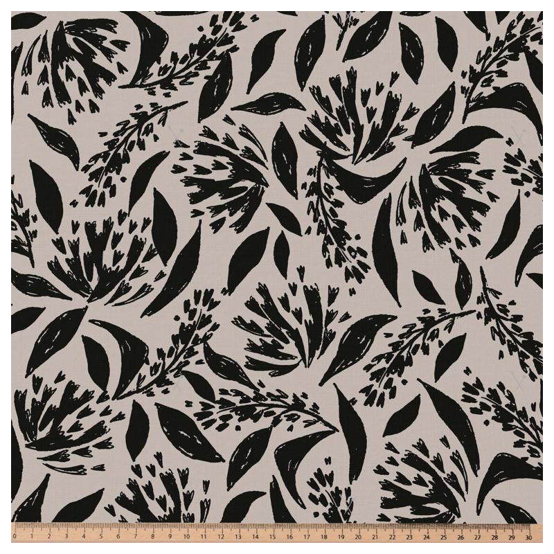 Printed Viscose CORDY Off-White / Black